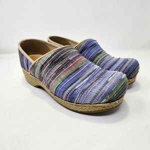 Dansko Womens Jute Rainbow Artisan Weave Pro Clogs Comfort Shoes 37 US 6.5